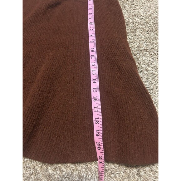 Peruvian Connection Skirt Medium Rust Brown Fit Flare Baby Alpaca wool Ribbed - Picture 5 of 7